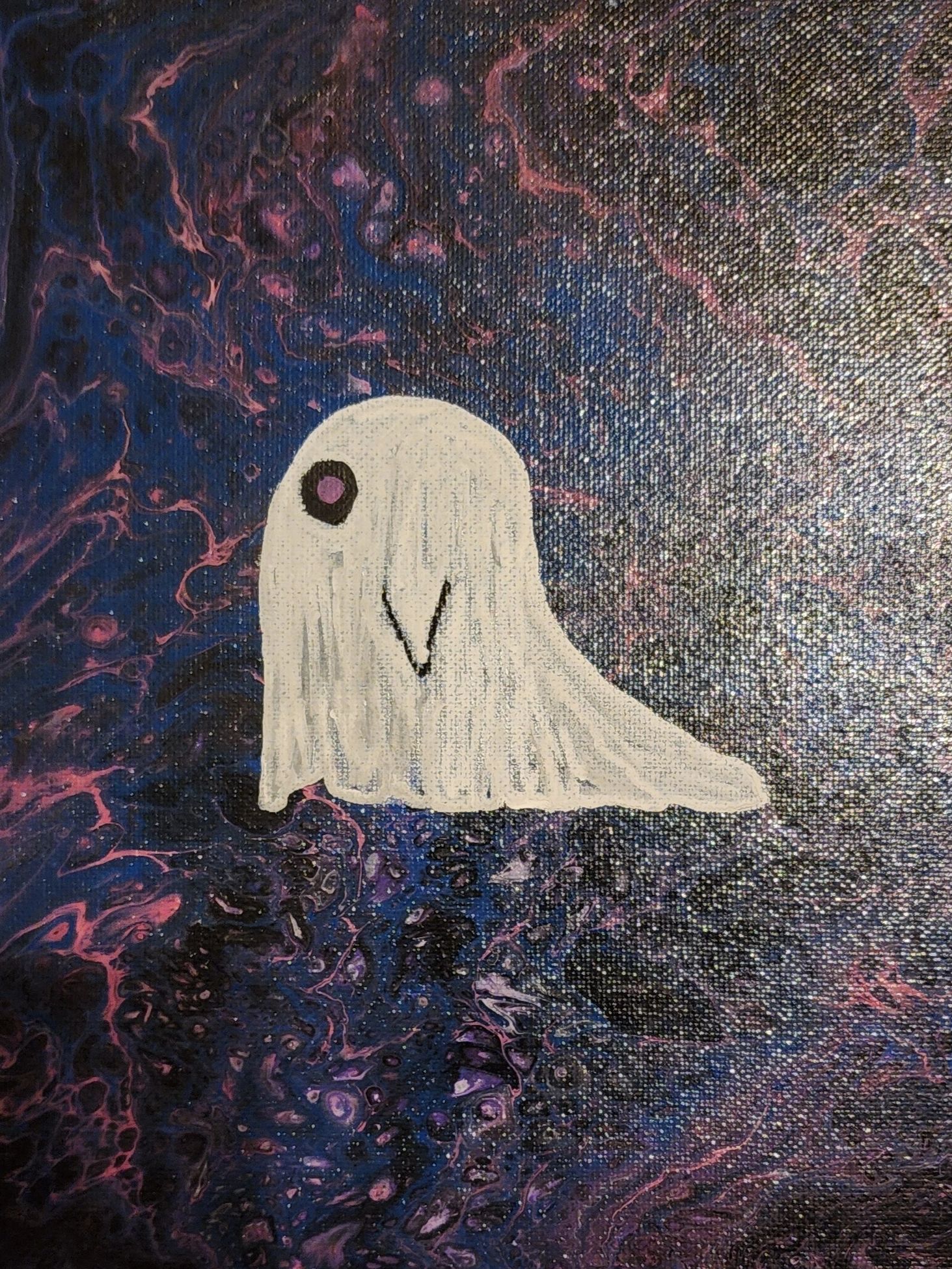 Acrylic painting commision by horror mystery fantasy speculative fiction author Jaime Johnesee.