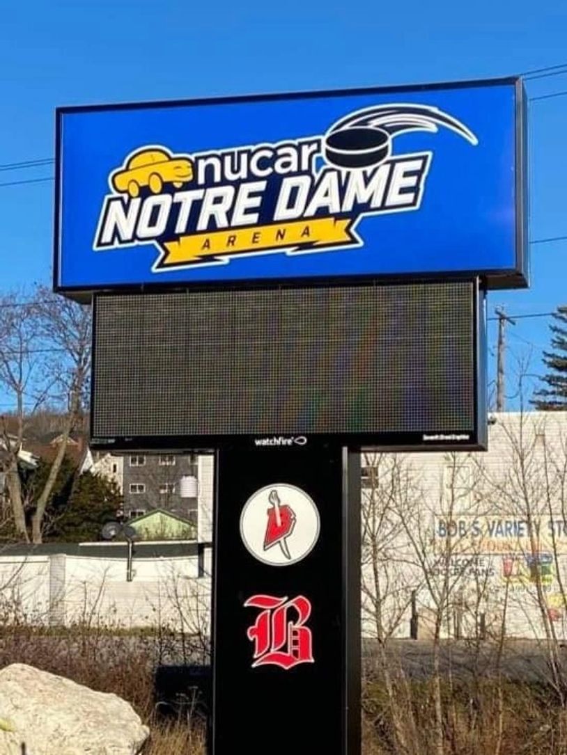 Nucar Notre Dame Arena’s new digital sign.