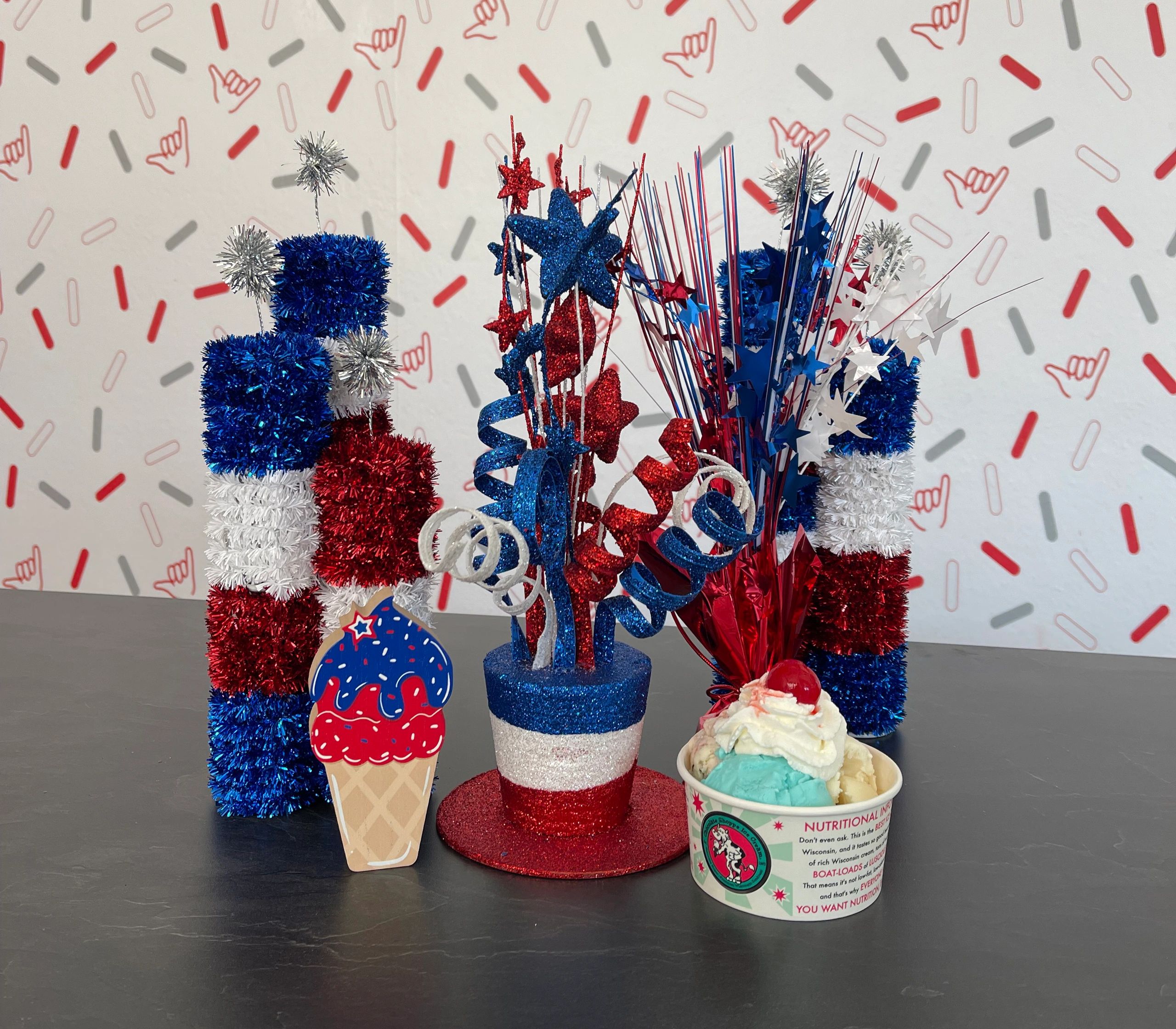 4th of July themed ice cream scoop