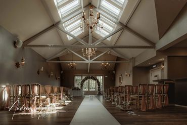 Ceremony room at Cockliffe Country House wedding, Nottingham