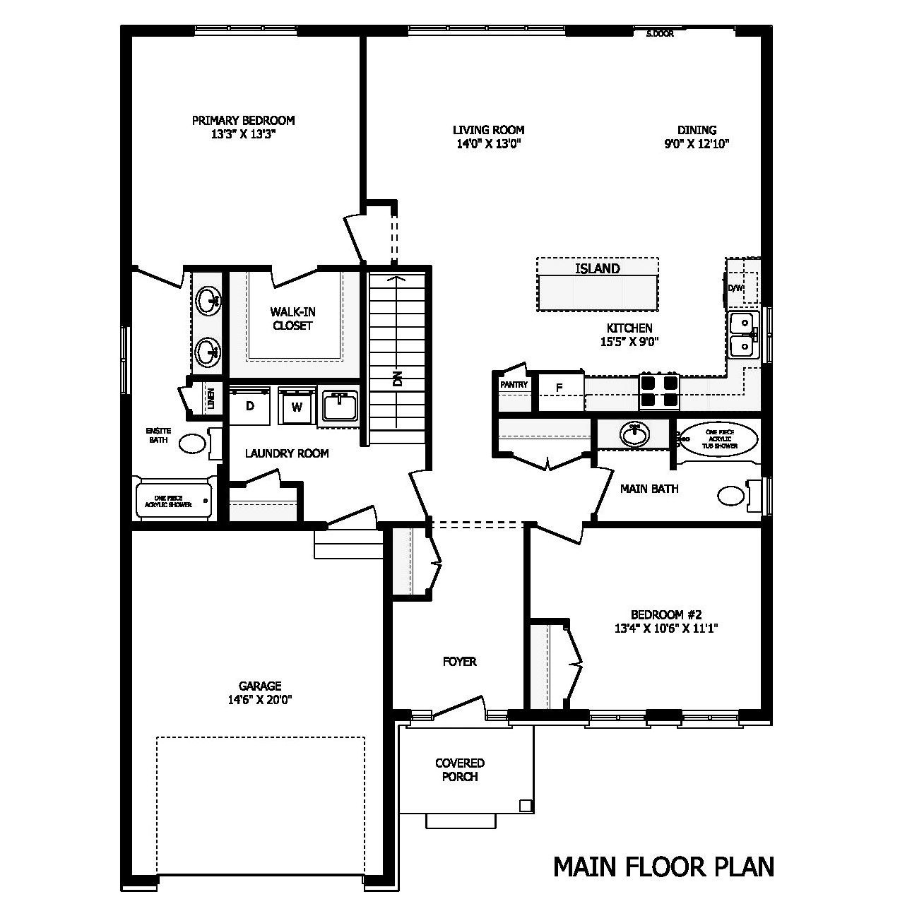 The Gibson Main Floor Plan
Greenwood Landings
New Homes in Coldwater