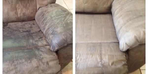 This microfiber sofa had never been cleaned in 12 years the client said and 1 hour later it was like