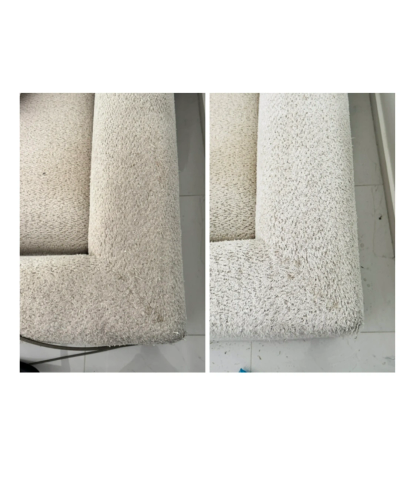 this white sofa was being thrown out and we cleaned oiiiit like new in Coral Gables