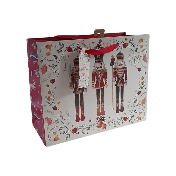 Luxury Christmas Gift Bag with three Nutcrackers