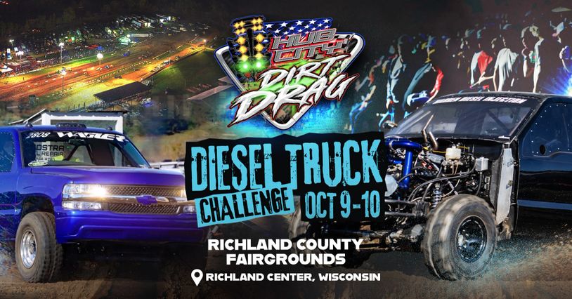 Advertisement for Diesel Truck Challenge at Richland County Fairgrounds, Oct 9-10.