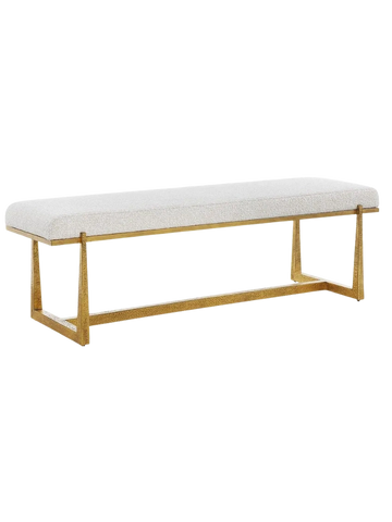 Modern concrete console table with geometric cut-out design.