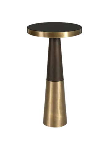 Modern concrete console table with geometric cut-out design.