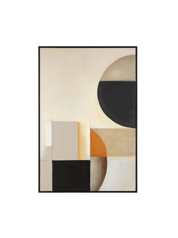Modern concrete console table with geometric cut-out design.