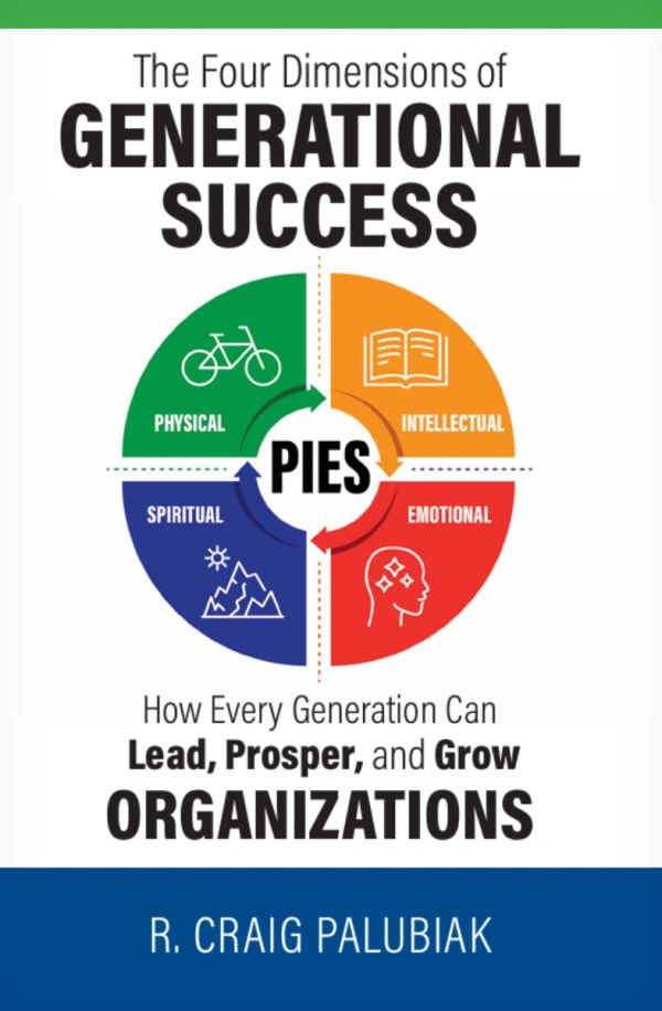 Book cover on generational success with four dimensions.