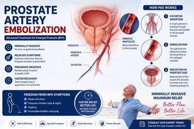 Prostate artery embolization procedure
Enlarged prostate treatment in Lucknow
PAE treatment by Dr. V