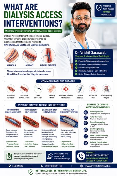 Dialysis access intervention procedure
AV fistula angioplasty
Dialysis fistula treatment in Lucknow