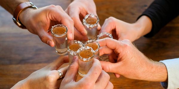 Alcoholic shooters are great with friends at Sunsets on Beach.