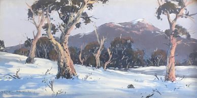 A Snowy/Monaro scene by Cooma artist James Meverley, found at the Merimbula markets.
