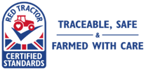 Red Tractor Certified Standards logo with a tractor icon and Union Jack.
