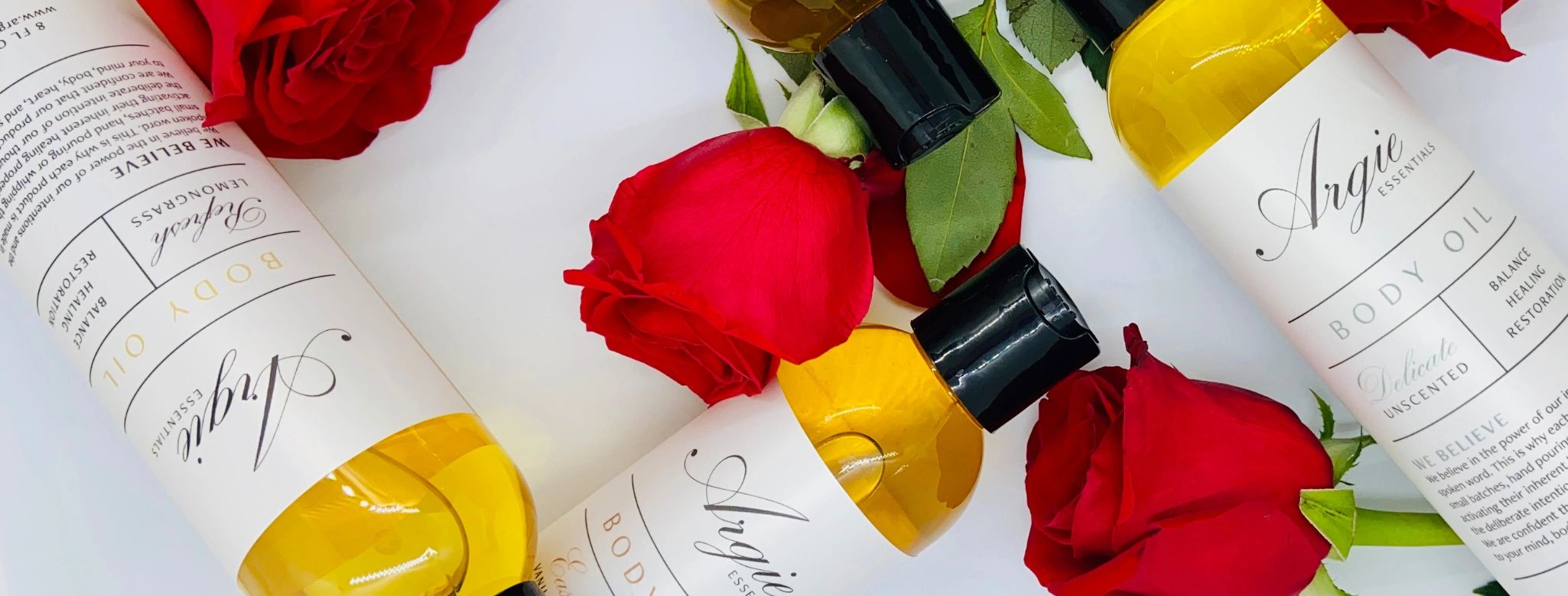 Argie Essentials Body Oils with Red Roses