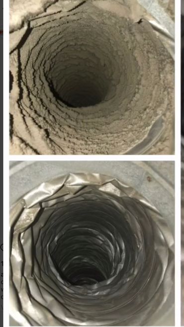before and after of dirty duct