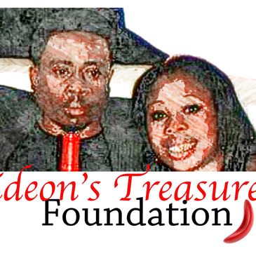 A stylized image of a man and woman with text "Gideon's Treasure Foundation."