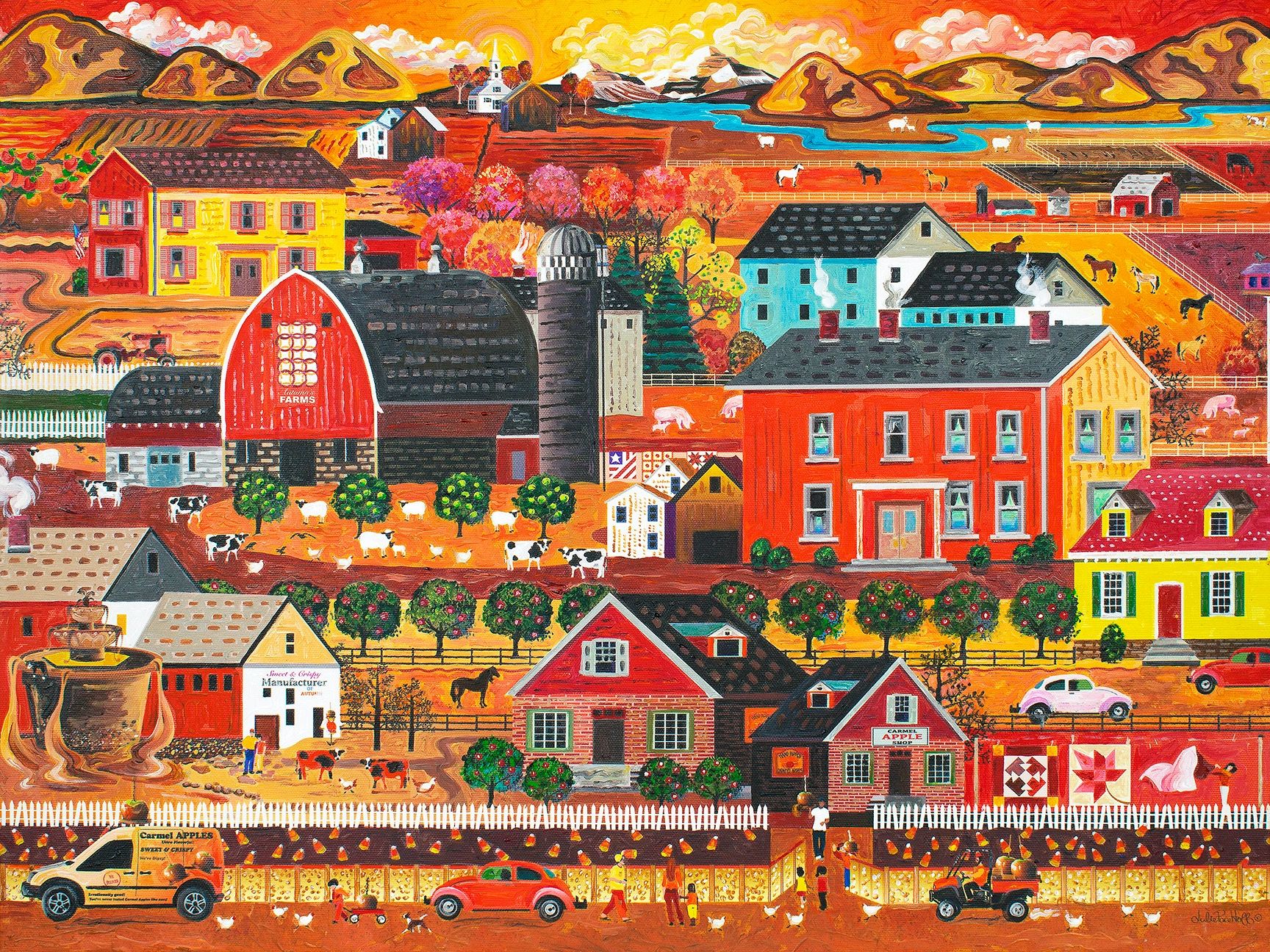 Autumn is in the air as shown by this Fall farm.
