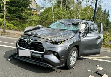 The person hit me from behind as I braked to slow down. It was like the pit maneuver police use. Th