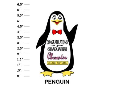 Penguin Lawn Sign Congratulations on your Graduation (Name) Class of (Year)
