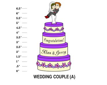 Wedding Couple A Lawn Sign Bride & Groom Topper Congratulations Name & Name