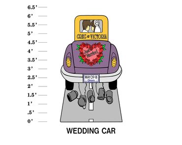 Wedding Car Lawn Sign (Name & Name) Just Married (Wedding Date)
