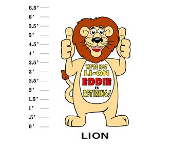 Lion Lawn Sign We're not Li-on (Name) is retiring!