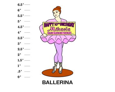 Ballerina Happy age Birthday Name We Love you