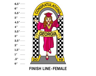 Finish Line - Female Lawn Sign Congratulations (Name) (Year)