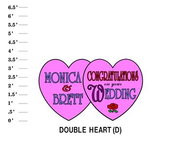 Double Heart D Lawn Sign (Name & Name) Congratulations on your Wedding