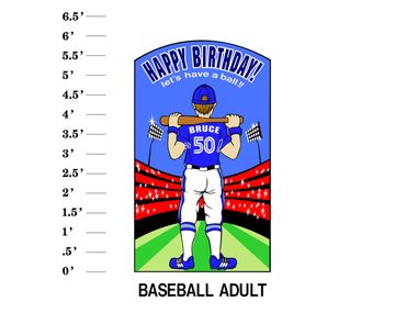Baseball Adult Lawn Card Happy Birthday Let's have a ball! Name is Age!