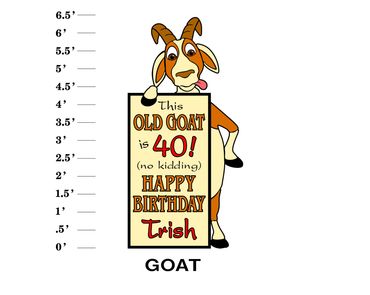Goat Lawn Sign This old goat is (age) No Kidding! Happy Birthday (Name)