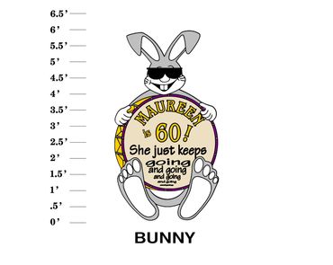 Bunny Lawn Sign (Name) is (Age)! He/She just keeps going and going and going...