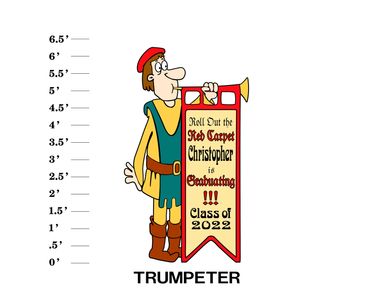 Trumpeter Graduation Lawn Sign Roll out the red carpet (Name) is graduating Class of (Year)