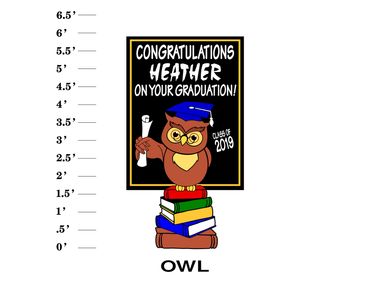 Owl Lawn Sign Congratulations (Name) on your graduation! Class of (year)