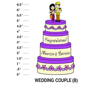 Wedding Couple B Lawn Sign Construction Couple Topper Congratulations (Name & Name)