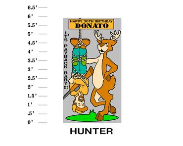 Hunter Lawn Sign Happy (Age) Birthday (Name) It's payback baby!!