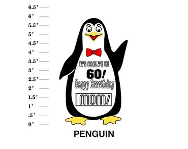 Penguin Lawn Sign It's cool to be (age) Happy Birthday (Name)!
