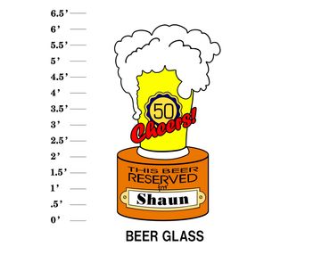 Age Cheers This Beer Reserved for Name Beer Glass Lawn Card