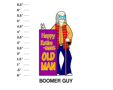Boomer Guy Lawn Sign Happy Retirement Old Man