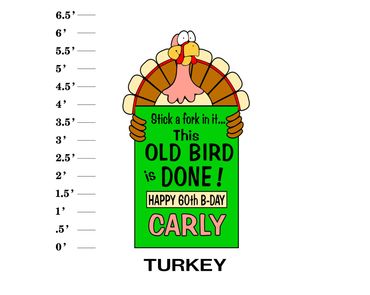Turkey Lawn Sign Stick a fork in it.. this old bird is done! Happy (Age) B-day (Name)