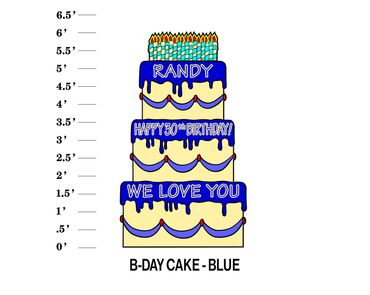 Blue Birthday Cake Name Happy Age Birthday We Love You Large Cake Lawn Card