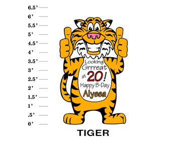 Tiger Lawn Sign Looking grreat at age! Happy B-Day (Name)