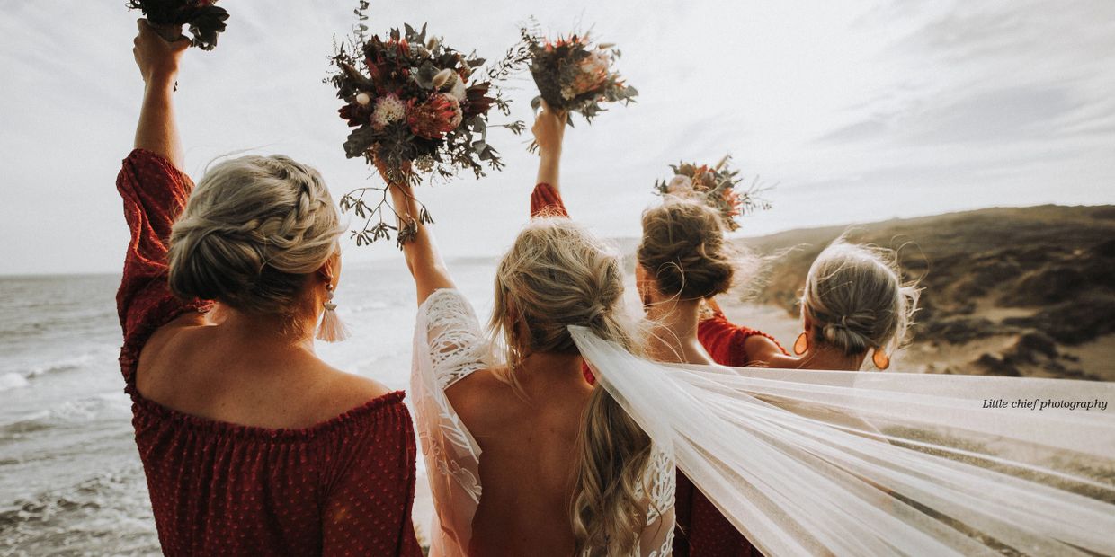 Native bridal bouquet, wildflower bouquets, beach wedding, protea bouquet, boho bride