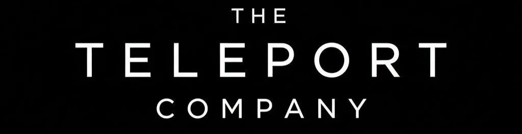 Logo of The Teleport Company in white text on black background.