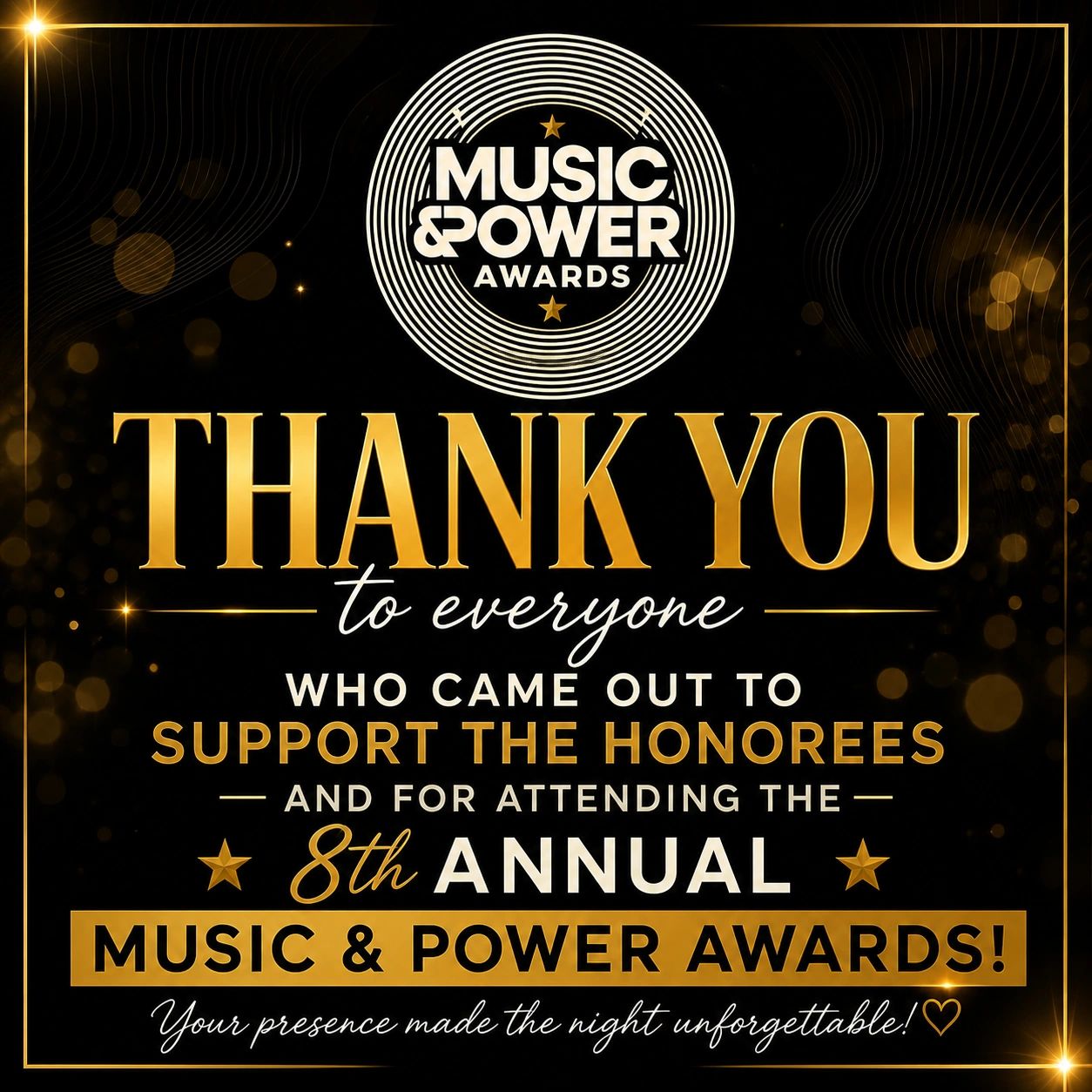 Thank you from Music & Power Committee.