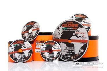Various sizes of Globe abrasive cutting discs and packaging