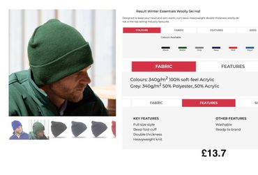 embroidered woolly ski hat, embroidery, beanie hat, embroidery