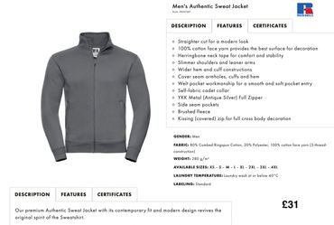 Embroidered zipped sweatshirt jacket
Custom embroidered clothing logo embroidery