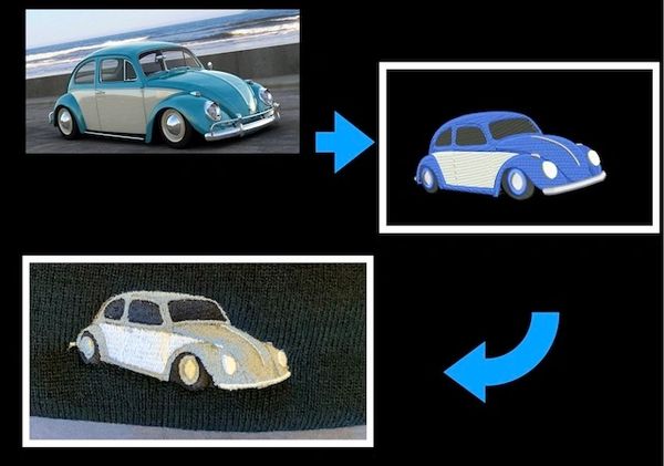 embroidered, volkswagen, beetle vw, go-kart  motorbikes, cars, embroidery machine designs